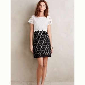 Anthropologie Two Tone Lace Shift